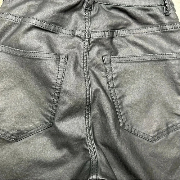 H&M Curvy Jeggings Ultra High Waist Ankle Black  Coated Size 4 - Picture 15 of 16